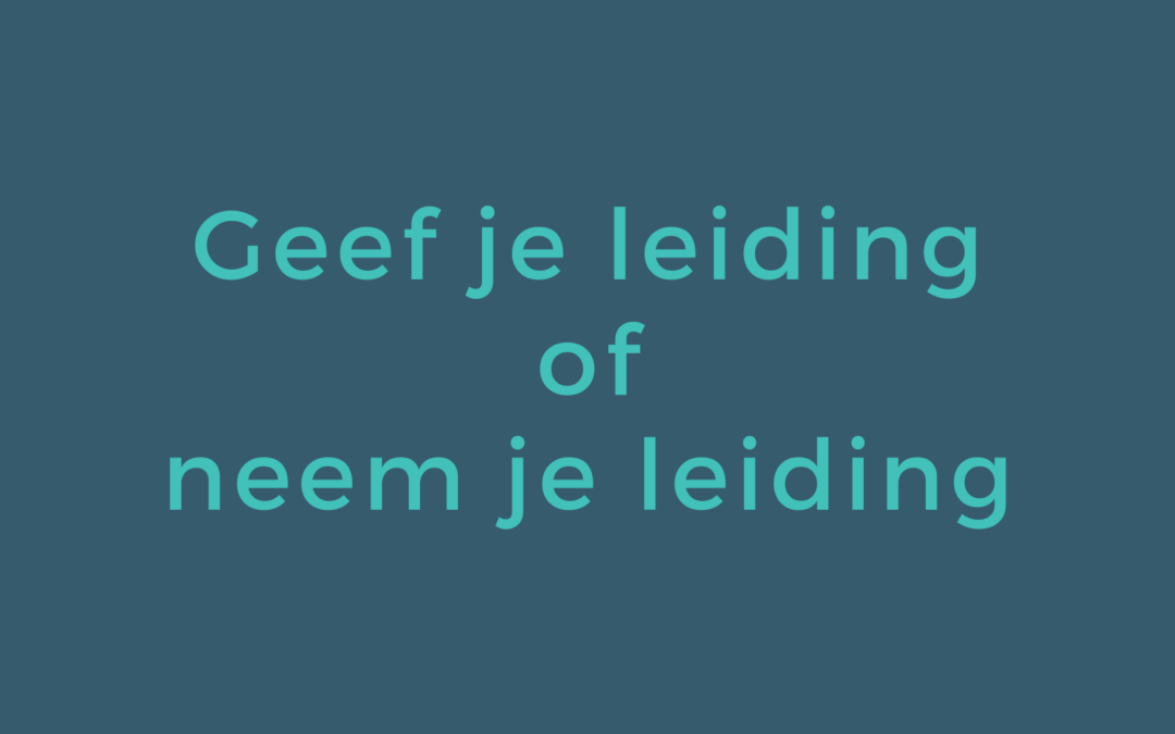 Geef je leiding of neem je leiding?